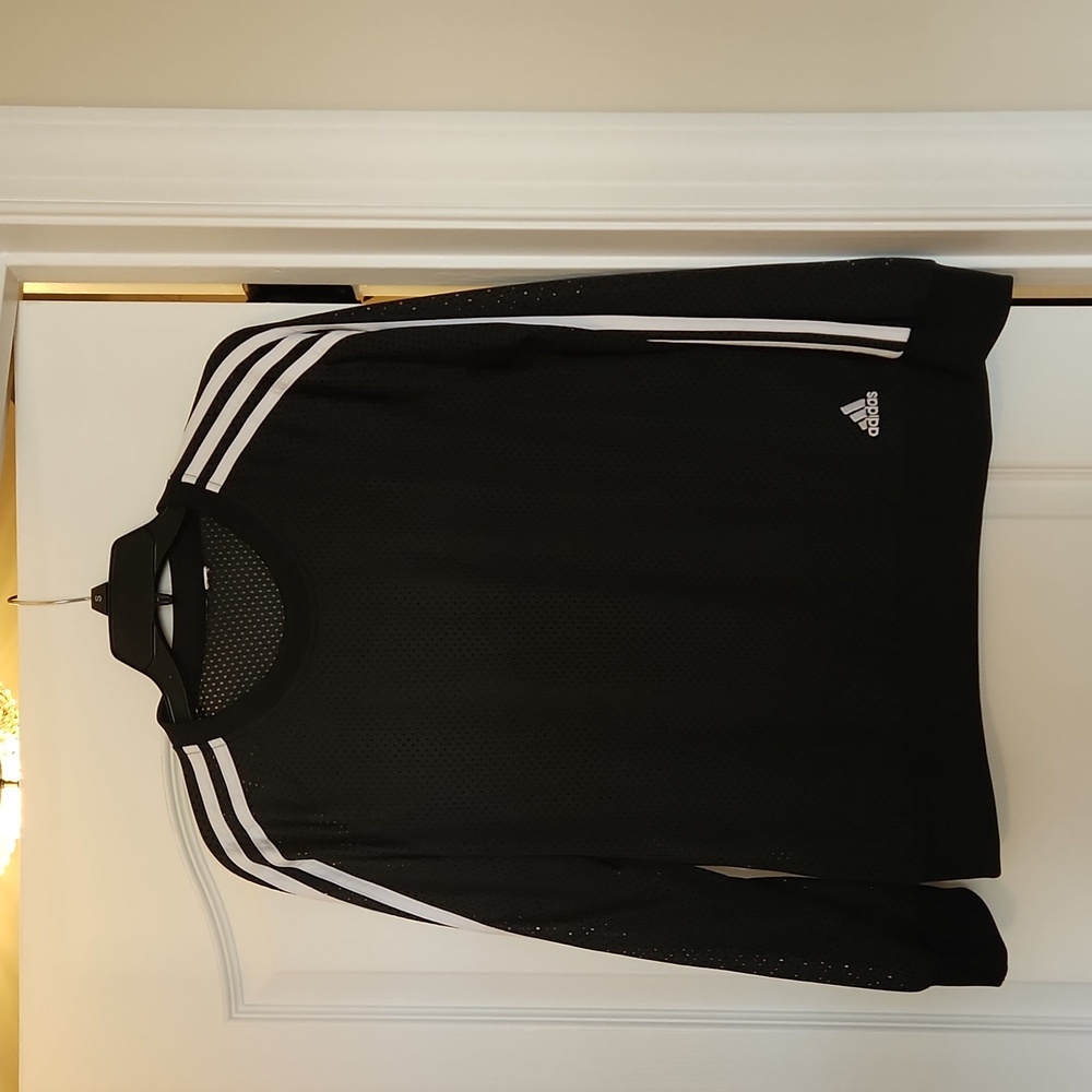 Small Adidas Black Mesh Long Sleeve Top